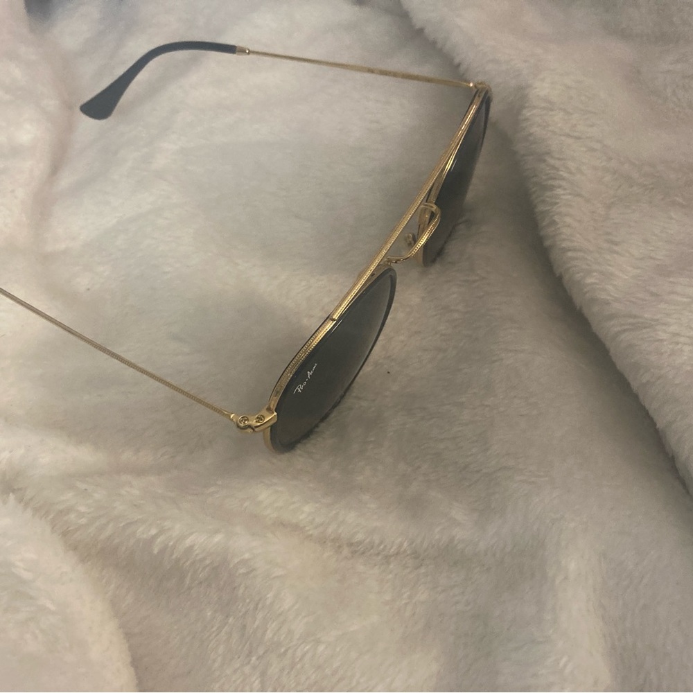 Unisex ray ban gold aviator black sunglasses - Picture 5 of 6